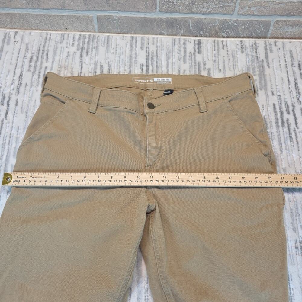 Carhartt Women's Carpenter Pants Tan Original Fit Straight Leg Sz 14 - Picture 13 of 13
